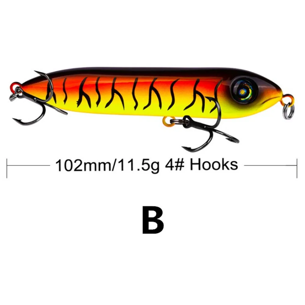 Señuelos de Pesca de lápiz Wobblers, 102mm/11,5g, cebos duros artificiales de plástico, Crankbait, anzuelos para Pesca de Lucio, aparejos de Pesca, 1 ud. - imagen 4