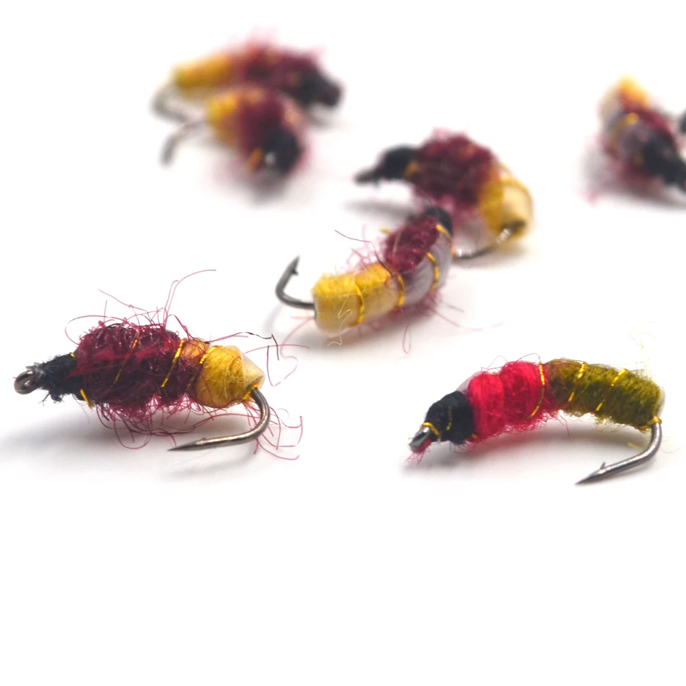 MNFT-señuelo de pesca con mosca, dos estilos, para Ninfa, trucha, Mosca, Mosca, Artificial, Pupa, Larva, ninfa, 10 Uds. - imagen 3