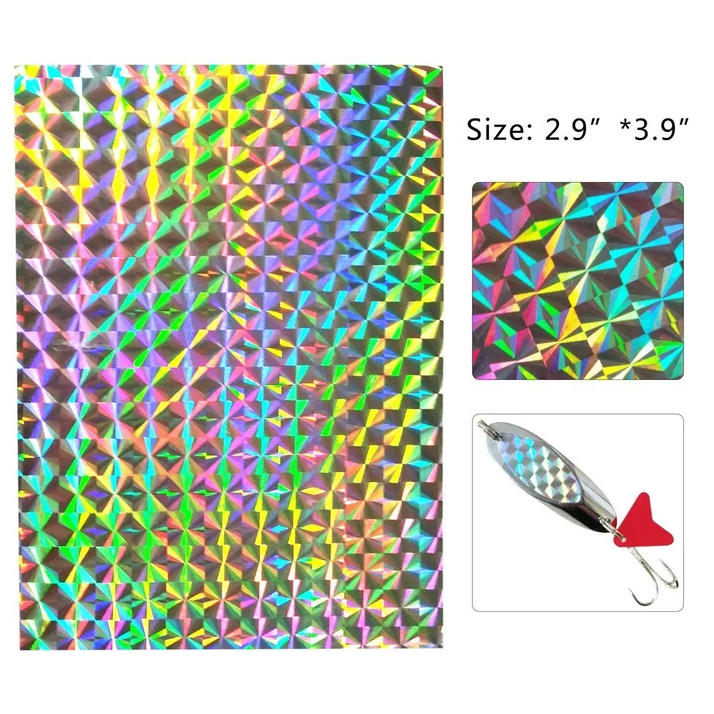 Señuelo de fácil captura para cebos duros de Metal, pegatinas 3D de colores, señuelo láser Artificial, 5 unids/lote - imagen 4