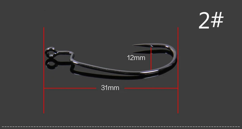 Anzuelo de púas alargado para pesca, señuelo de cebo suave de níquel negro, para mar, lago, río, estanque, 5 paquetes por lote, 1 #2 #1/0 #2/0 # - imagen 4