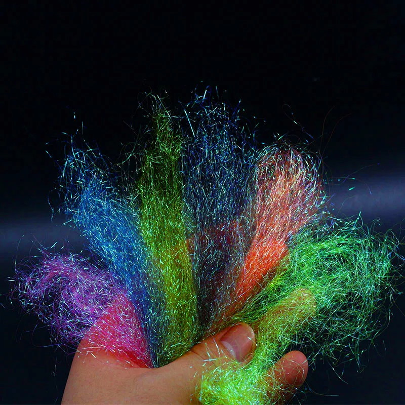 Material de atado de moscas en 7 colores, ala de hielo de 5 "de largo, fibra sintética Dub, baitfish stearmer, flecos, ala de hielo ultrafina - imagen 4