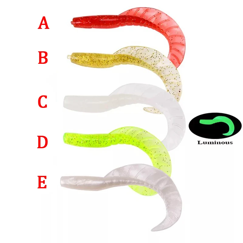 KMRESA-señuelo de pesca ligero, cebo Artificial Wobbler para agua salada, cebo de lucha contra lubinas, Popper de silicona suave, gusano Isca, 7cm, 2,9g, 10 Uds.