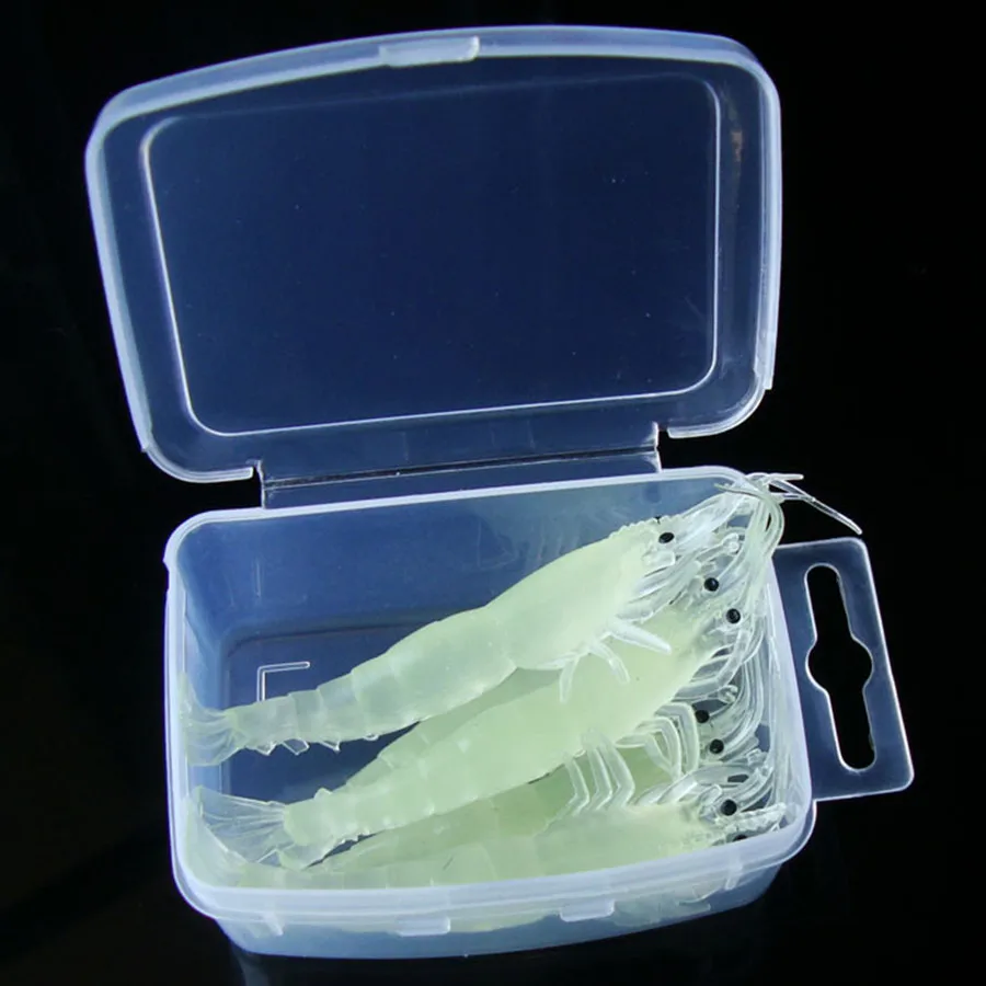 Caja de señuelos de Pesca de carpa, caja luminosa de cebo de imtación de Camarón, señuelos blandos Isca Artificial falso, 2 cajas de 9,5 cm/3,6g - imagen 3