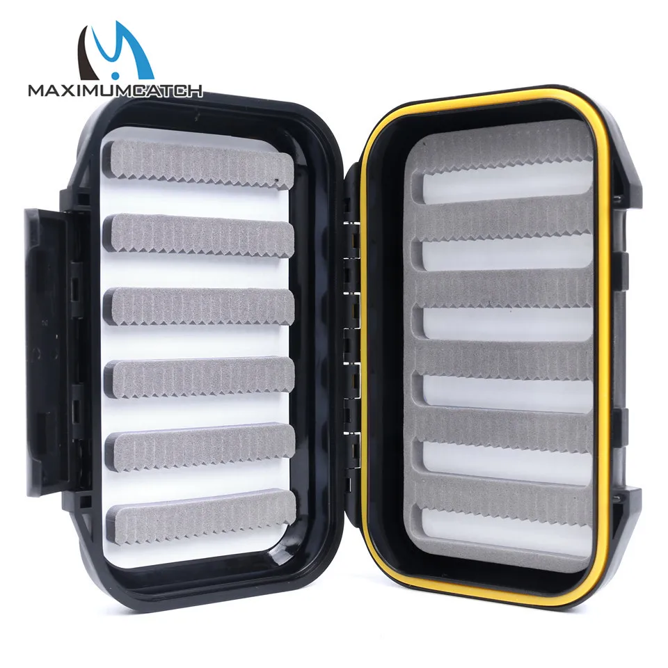 Maximumcatch-caja de plástico para pesca con mosca, Caja impermeable de espuma de fácil agarre y hendidura - imagen 5