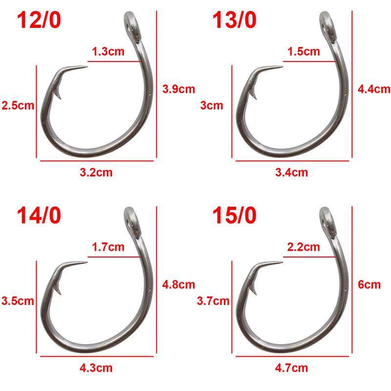 Circle Hook 39960 – Acero inoxidable para atún blanco 8/0-14/0 - imagen 2