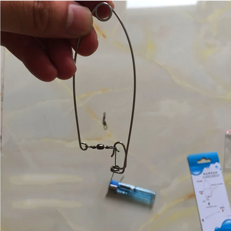 Alimentador de pesca portátil de acero al carbono, 12 piezas, anzuelo automático, trampa para lanzador de anzuelos, jaula de resorte, herramienta de accesorios, T45 - imagen 5