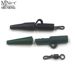 MNFT 100 juegos/bolsa pesca de carpa gomas suaves tubo de cola tubos de goma Clips de plomo de seguridad cambio rápido Snap giratorio en forma de Q