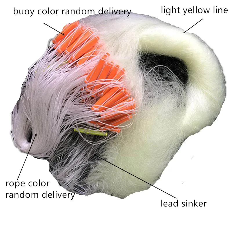 Red de pesca Depth3m de 3 capas, accesorios de pesca, herramienta al aire libre, Red de nailon amarillo fuerte, trampa