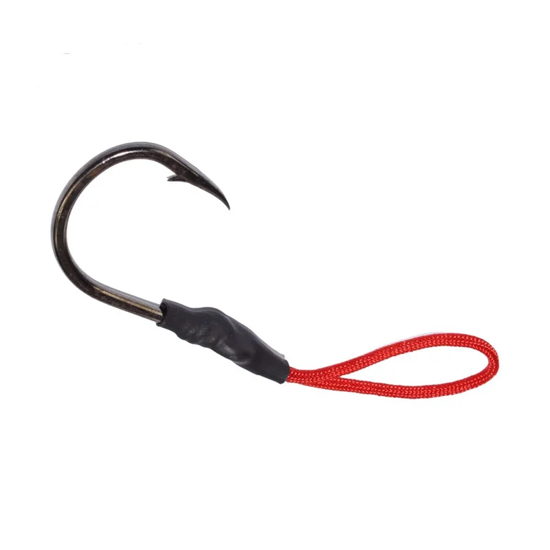 10 unids/lote 1/0 - 10/0 anzuelo de pesca de alto carbono anzuelo de pesca Jigging de acero inoxidable con línea de PE anzuelo de pesca de agua salada - imagen 4