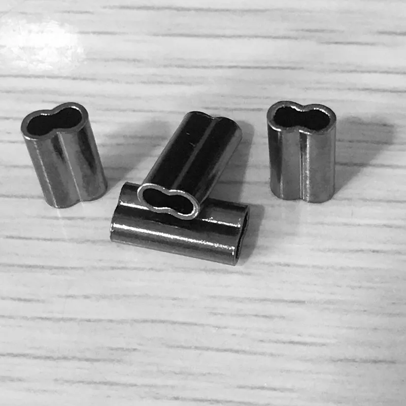 Sedal de pesca de acero inoxidable, manguito de crimpado de aluminio, tubo de Clip de cobre, Mangas de crimpado de barril de cobre, 10 piezas - imagen 2