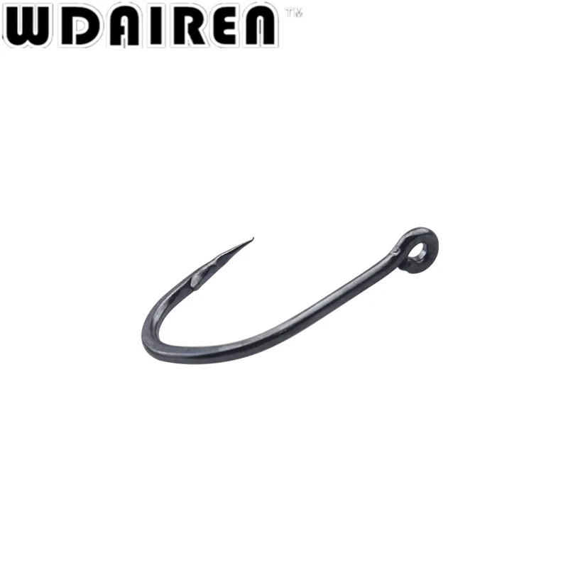 WDAIREN-anzuelos de Pesca de acero al carbono 3-12 #, anzuelos de Pesca duraderos, con agujero, caja de aparejos de carpa, 100 unids/lote, WD-141 - imagen 2