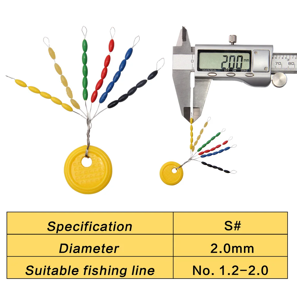 Conector de flotador Bobber de pesca, accesorios de pesca, ovalados, granos espaciales de colores mezclados, 300 unids/bolsa - imagen 3