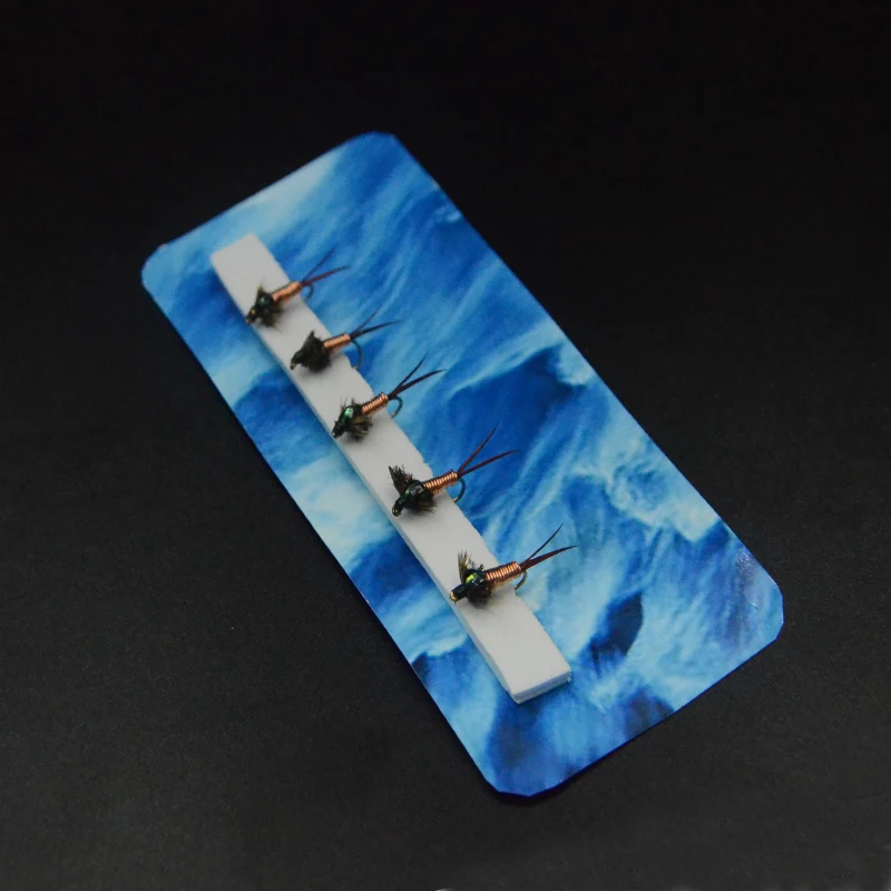 Simulador de pesca con mosca, señuelos de John hundimiento de cobre #12, patrón clásico de mosca húmeda, simulando piedras o mayfly, ninfas, 5 uds. - imagen 5