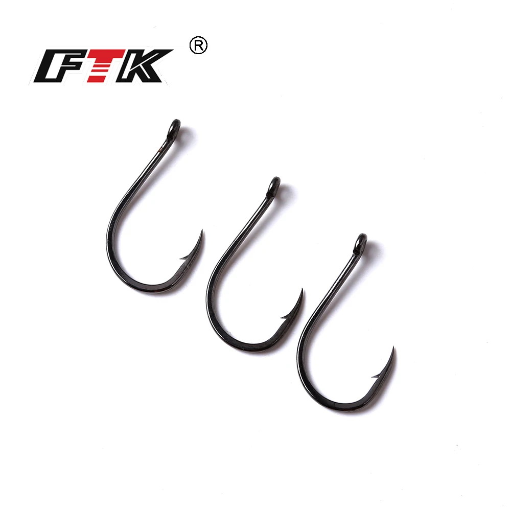 FTK-anzuelos de pesca de carpa, anzuelos de pesca de acero al carbono, anzuelos Anzol, aparejos de pesca, tamaño 3 #-tamaño 12 # - imagen 4