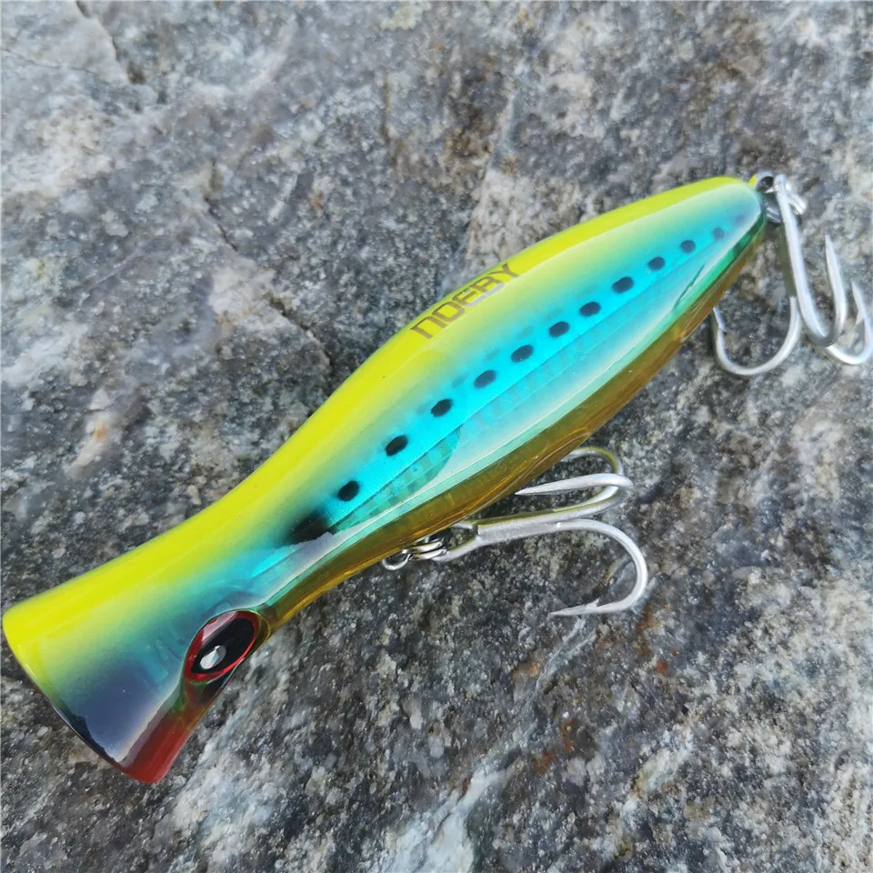NOEBY nuevo estilo Big Popper 3 uds 16cm/78g Señuelos de Pesca agua superior flotante atún cebo duro anzuelos fuertes - imagen 3