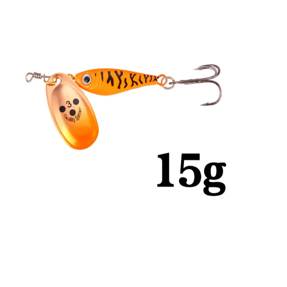 Señuelos giratorios de Metal para pesca, cebos duros giratorios de 11g, 15g y 20g, con lentejuelas, accesorios de pesca, 1 unidad - imagen 5