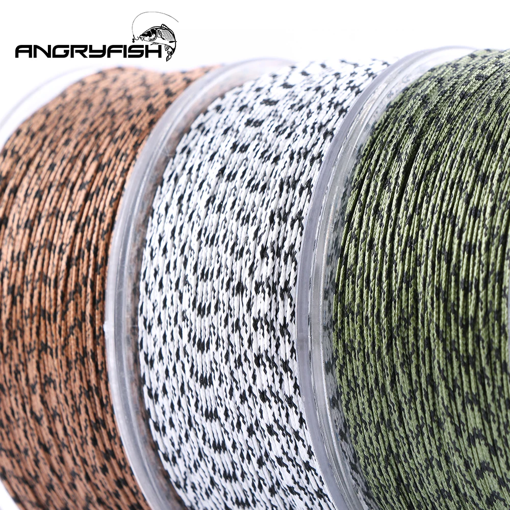 ANGRYFISH-sedal de pesca de carpa, línea de pesca de camuflaje de 100 metros, línea trenzada de 12 hebras - imagen 4