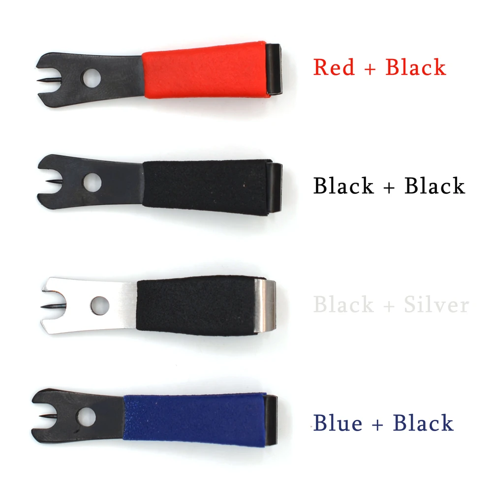 MNFT-cortador de línea de pesca 2 en 1, gancho cortador de línea de acero inoxidable, limpiador de ojos, Pin, pinzas para sedal de pesca con mosca, herramienta para atar moscas, 1 Uds. - imagen 3