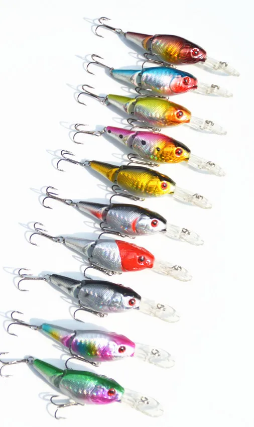 Señuelo de pesca de dos segmentos Swimbait placa de lengua larga cebo de manivela señuelos de mar 9cm 10,5g cebo de articulación Artificial peces 1 piezas - imagen 4