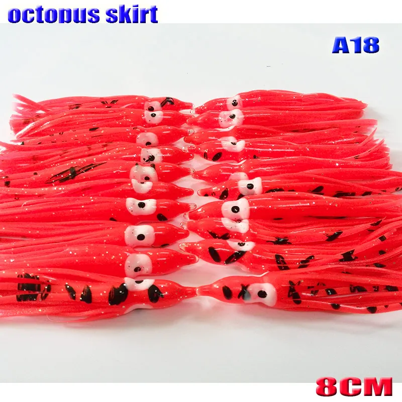 2025new pesca sotf faldas de pulpo accesorios de pesca señuelos de pulpo 17 tipos que usted elija cada tipo 20 unids/lote es de 8CM de longitud - imagen 5