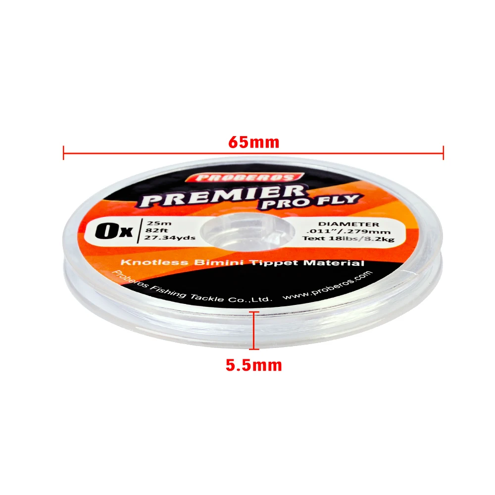 Proberos-línea de pesca con mosca de la serie PRO BEROS, líder de línea de mosca, 25M/82 pies, 0X-5X, 10 piezas - imagen 4