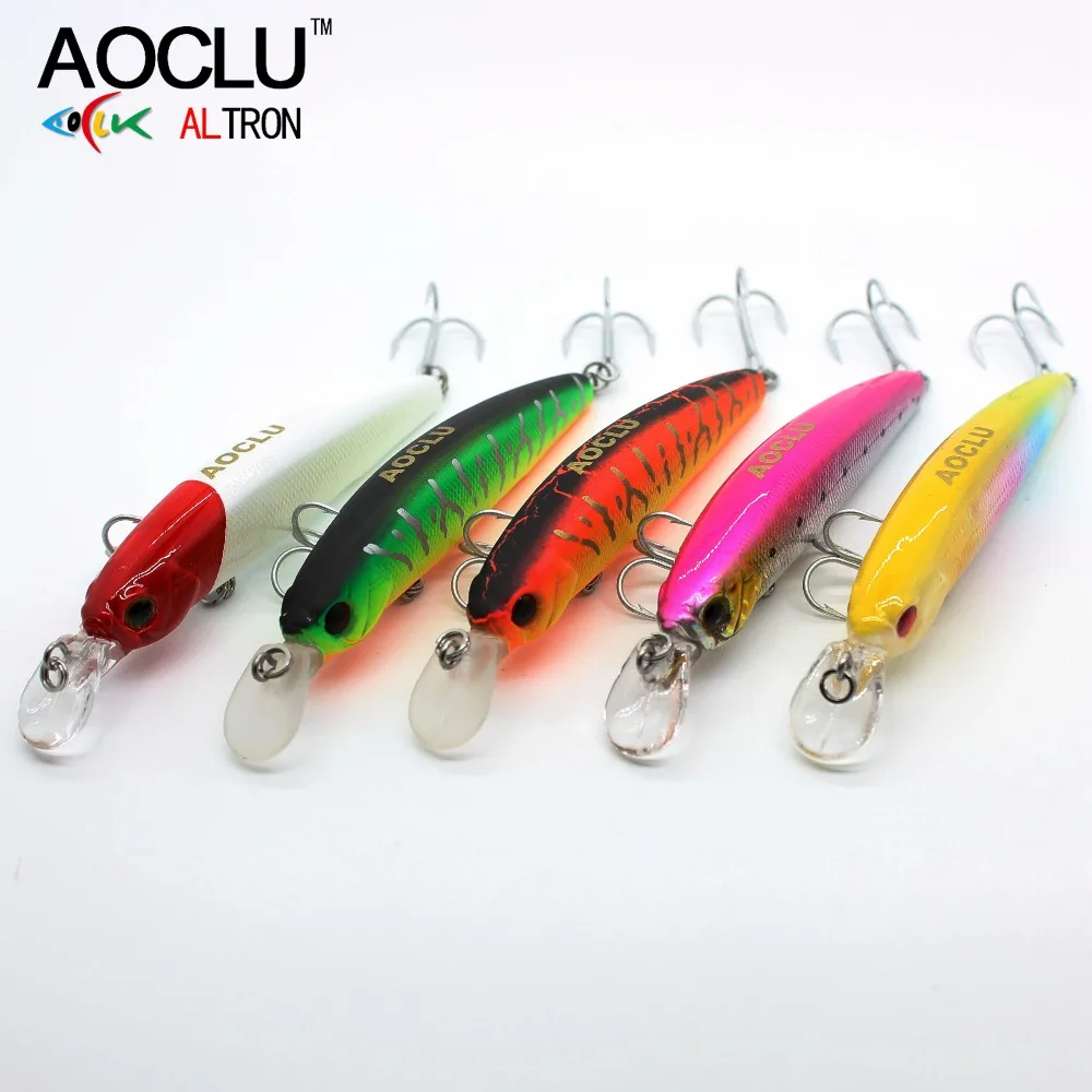 AOCLU-Señuelo flotante Minnow Hard Bait Wobbler Cast, acción de natación constante incluso a baja velocidad, gancho VMC, 85mm, 6,3G, profundidad de buceo a 1,5 m - imagen 4
