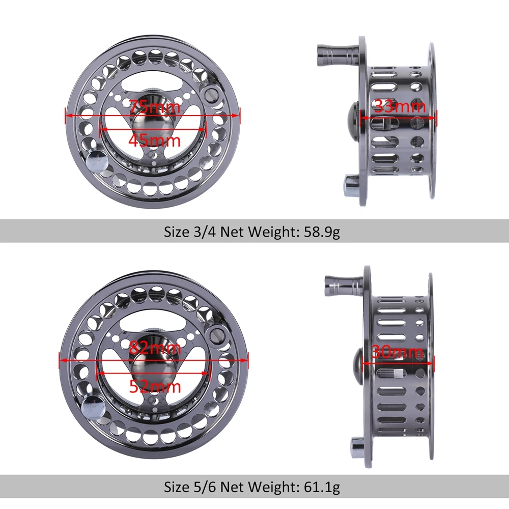 Carrete de pesca con mosca Goture CNC, carrete de repuesto 3/4 5/6 7/8 9/10 WT, corte de máquina CNC de aluminio para pesca con mosca, aparejos de pesca de Lucio - imagen 4