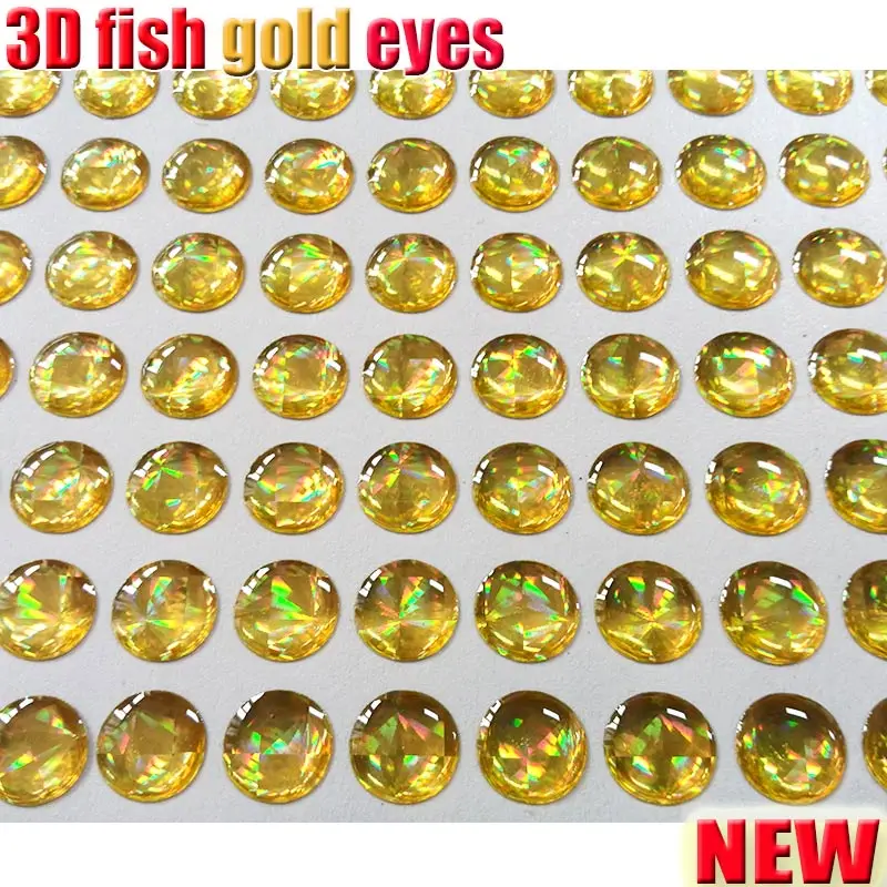 Señuelo de pesca con ojos de pez artificiales, 4mm a 10mm, calidad de atado de moscas, 500 unidades por lote, color dorado - imagen 3