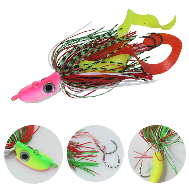 Señuelo giratorio de metal para pesca, anzuelo duro de 20g, de silicona, para Barba, Lucio, aparejos giratorios, wobbler, piezas de pelusa sumergida, 1 WD-157 - imagen 2