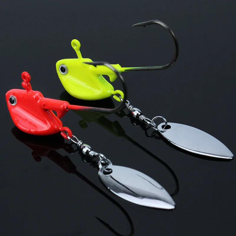Fishing Jig Head Hook Lure Accessories 6g 10g 12g 14g Sinking Fish Jigs with Spoons Soft Bait Worm Single Hooks 2-3 Pieces Bag - imagen 3