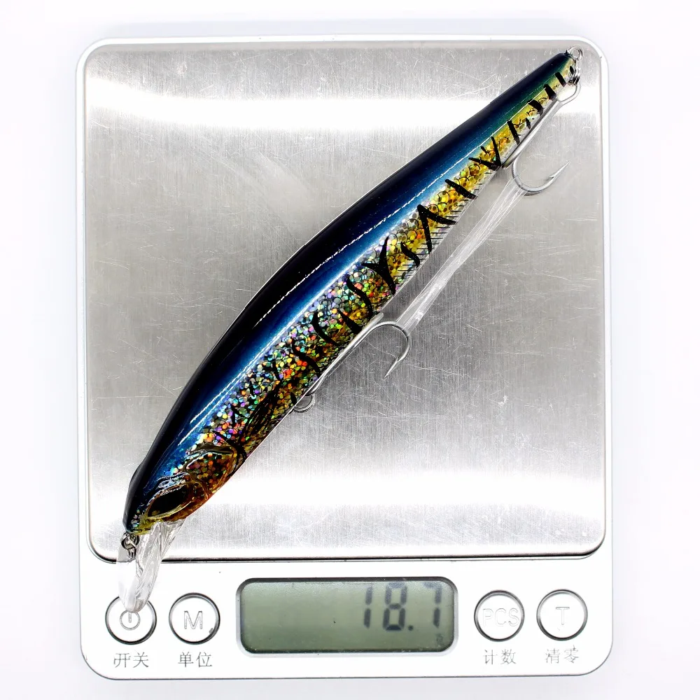 AOCLU-Cebo duro flotante para pececillos, Wobbler, señuelo de tirón, buceo, 1,8 m, peso de imán profundo, asesino de lubina, gancho VMC, 135mm, 18,7g - imagen 5