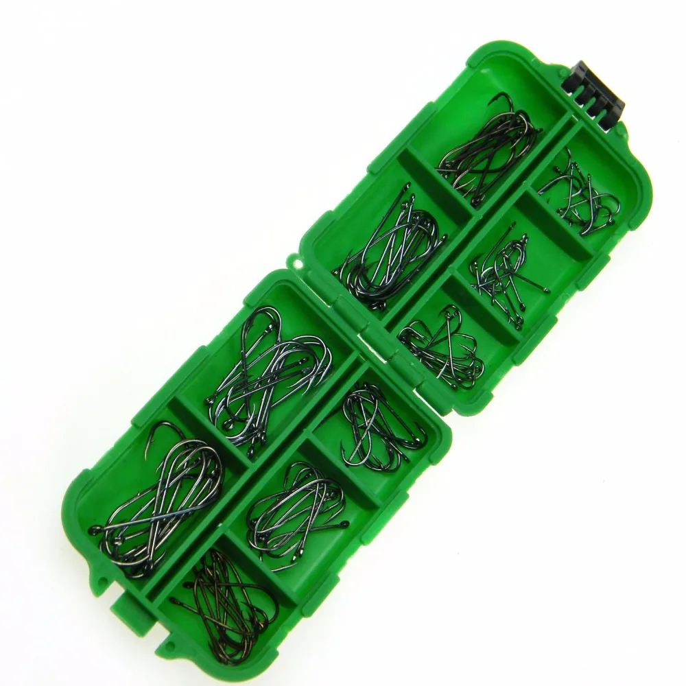 Anzuelos de pesca para peces, conjunto de aparejos de pesca de lubina, trucha, bagre, carpa, #3-#12, 100 unidades por lote - imagen 2