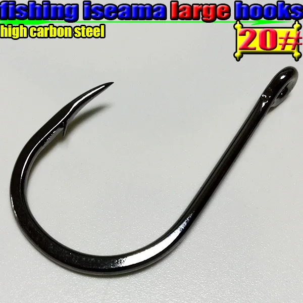 Iseama-anzuelos de pesca grandes, accesorio de gran tamaño, 14-20 #, cantidad: unids/lote 2018, acero con alto contenido de carbono, novedad de 200