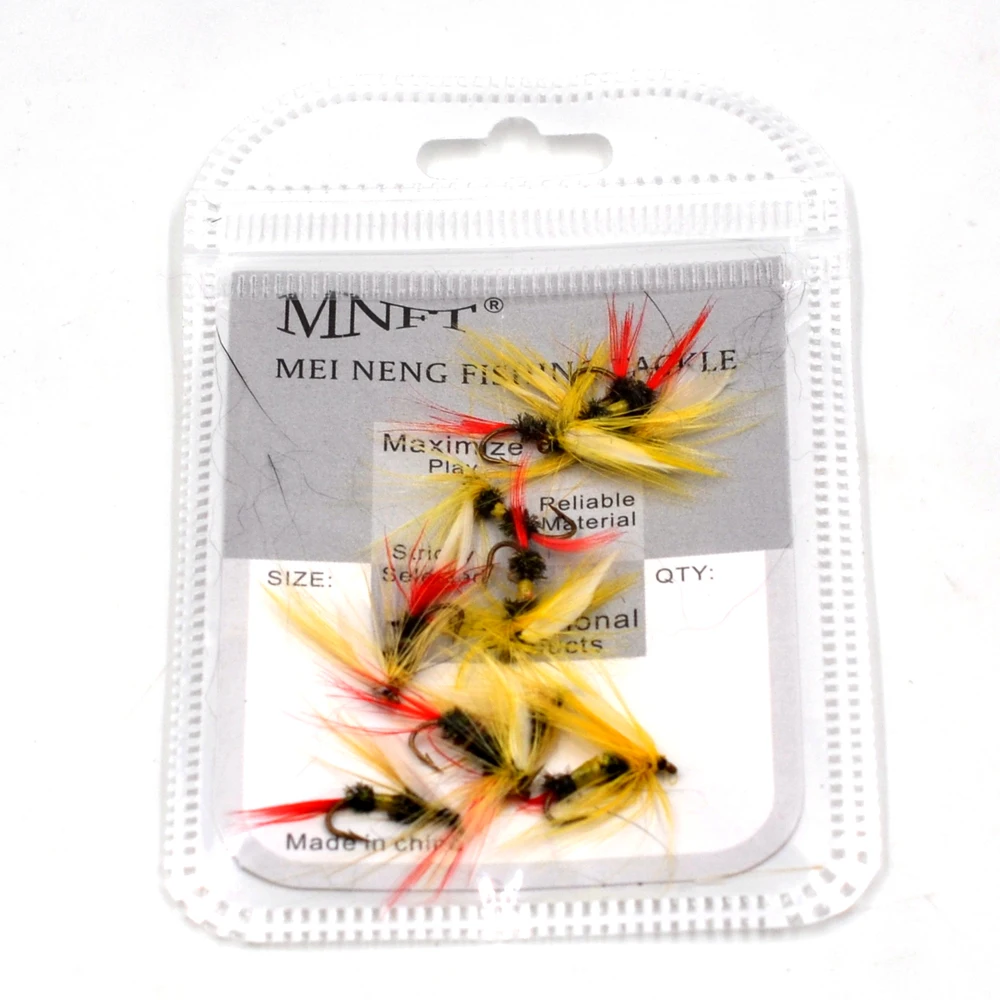 MNFT Royal Wulff Coachman Amarillo Ala Blanca Pesca con mosca Lubina - imagen 5