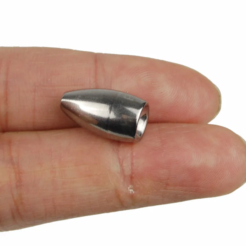 JSM-plomos de tungsteno con forma de bala, pesas de pesca de gusano, señuelo de plomo, caja de aparejos de pesca, color plateado, 5 unids/lote - imagen 3