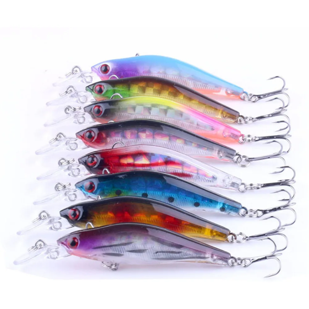 Señuelos de Pesca de pececillos, cebos duros artificiales, Crankbaits, aparejos de pesca con mosca, Wobbler Isca láser de plástico, 8 cm, 6,2g, 1 ud.