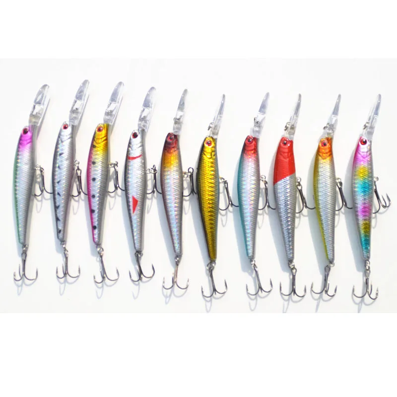 Señuelo de pececillo de pesca, tablero de lengua larga, cebo duro de 14g, 12cm para superficie de profundidad de buceo de 1,5-2,5 m, señuelos artificiales láser, 1 pieza en oferta - imagen 2