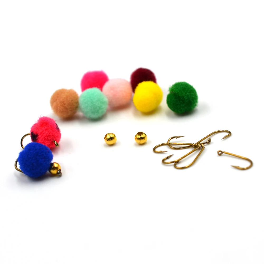 MNFT 50 Uds 8mm colorido sintético atado de moscas huevos Roe imitar salmón Natural trucha Señuelos de pesca con mosca DIY Material de señuelo con mosca húmeda - imagen 5