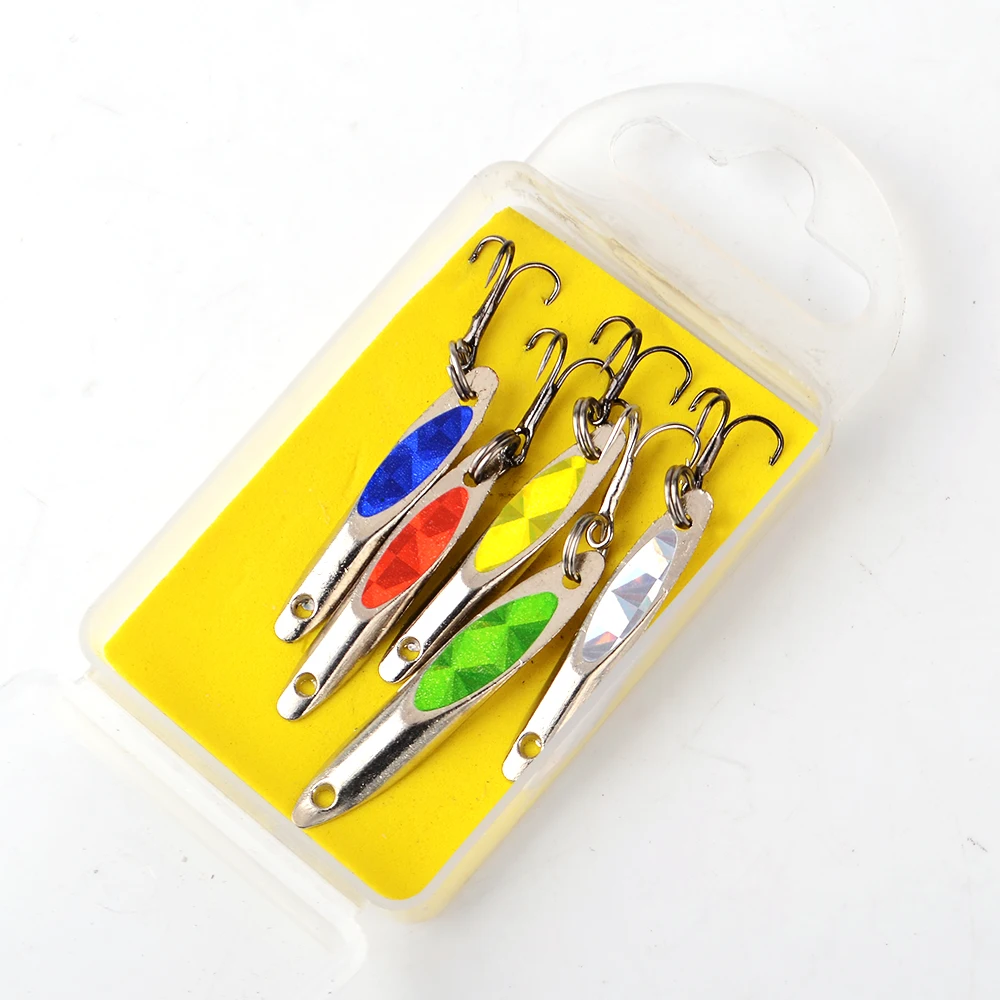 FISH KING-señuelo multicolor para pesca de carpa, cuchara de cebo de Metal, plantilla de Metal, Leurre Peche Mer, Vib, 5 uds., 2,2g, 3,0g, 3,5 cm, 5cm - imagen 5