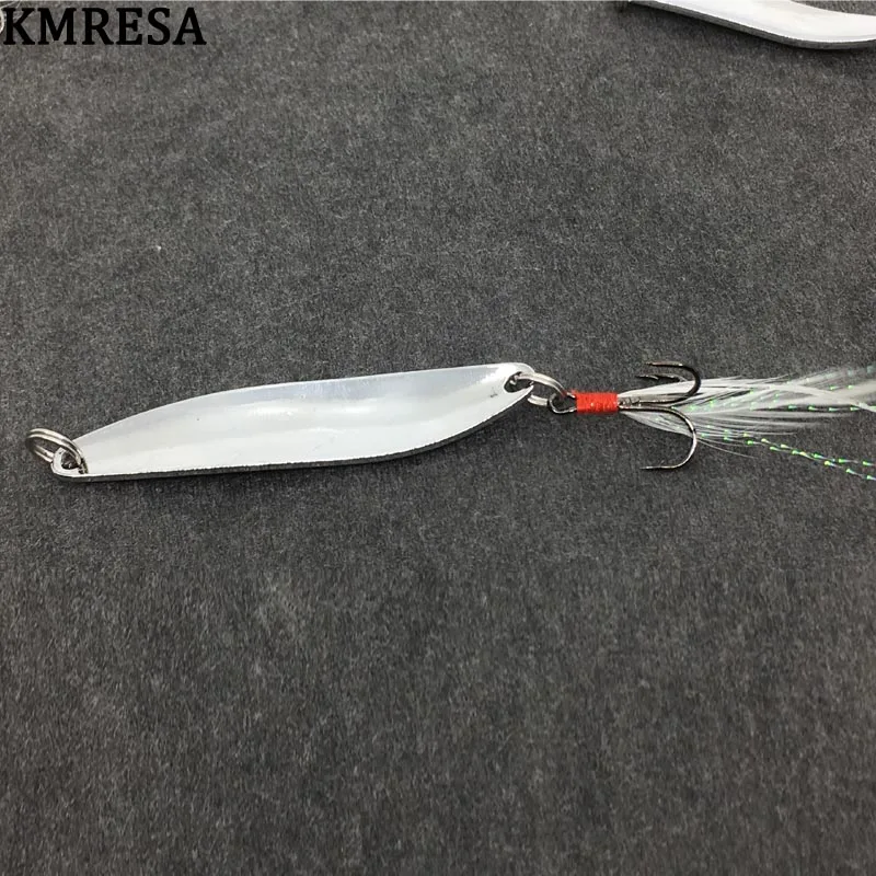 1 pieza de metal spinner cuchara señuelo melocotón 5g 7g 10g 13g oro plata rotatorio cebo duro para trucha Lucio pluma de pesca triple gancho - imagen 5