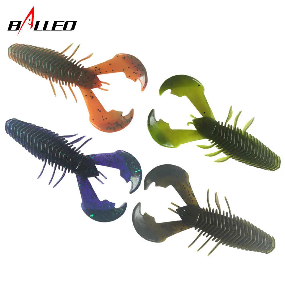 Señuelos blandos de silicona para pesca de camarones, anzuelos Wobblers, aparejos de lubina, 10cm, 10,4g, 3 unidades