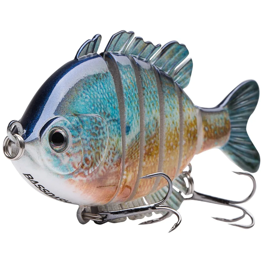 Bassdash SwimPanfish Multi Jointed Panfish Bluegill Swimbaits Topwater Hard Bass Fishing Crank señuelo 24g/8,8 cm, 4 colores