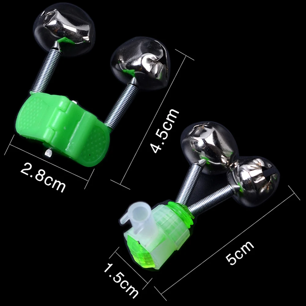 Alarmas de mordedura de pesca, cascabeles de caña de pescar, pinza de punta, anillo, accesorio de pesca ABS verde, nuevo, 3 unidades - imagen 4