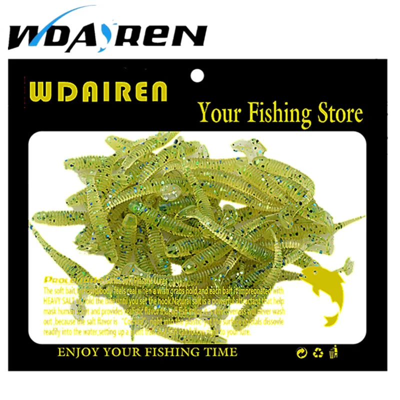 Señuelo de pesca de gusano suave, 0,7g, 47mm, Swimbait Wobblers de silicona Artificial, cola en T, aparejos de pesca Leurre Souple Shad, 50 Uds. - imagen 4