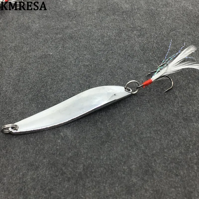 1 pieza de metal spinner cuchara señuelo melocotón 5g 7g 10g 13g oro plata rotatorio cebo duro para trucha Lucio pluma de pesca triple gancho - imagen 3