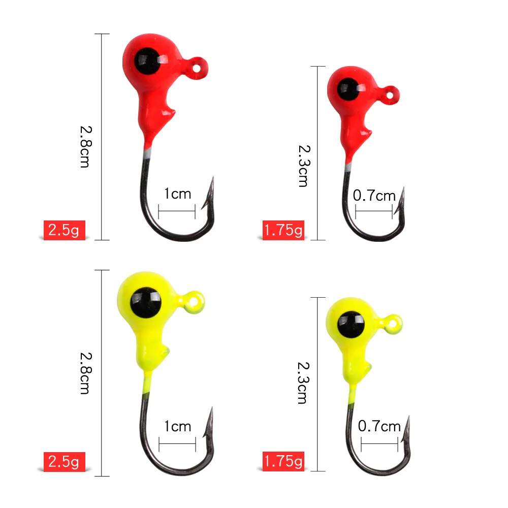 Anzuelo de pesca artificial de plomo, cebos duros de gusano suave, accesorios de aparejos de pesca, 5 unids/lote, 1,75g/2,5g - imagen 2