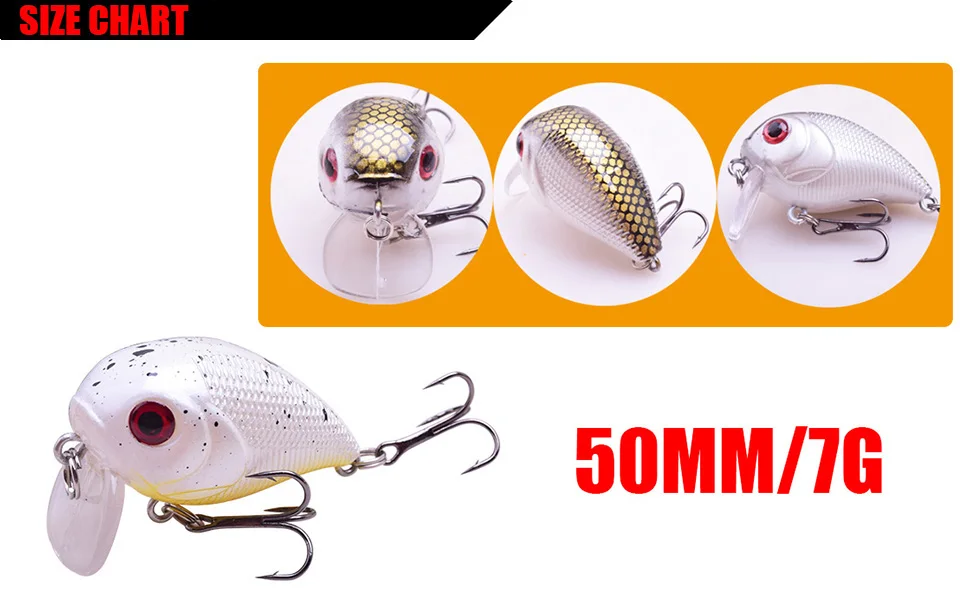 Este cebo está diseñado para una pesca efectiva con su tamaño de 50 mm y 7 g de peso