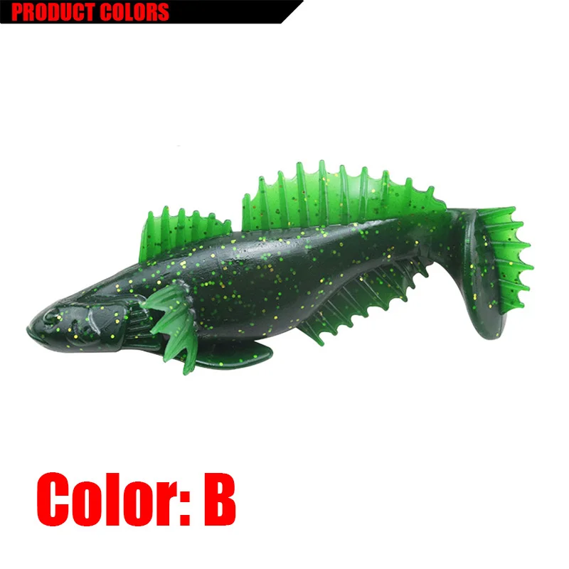 WDAIREN-señuelo de pesca con cola de paleta estilo T, cebo de silicona, aparejos de pesca de acción, anzuelos suaves, 10cm, 20g, 3D, FA-447 - imagen 5