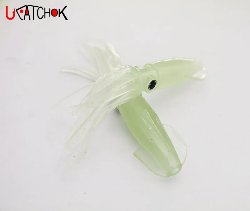 Señuelo de pesca de sílice, cebo artificial luminoso de imitación de pulpo falso, 11cm y 8g, 10 unidades - imagen 4