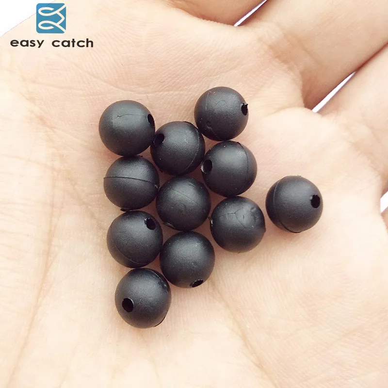 50 Uds. De cuentas de pesca de carpa blanda de 4mm, 5,5mm y 8mm de diámetro, accesorios flotantes redondos negros para carpa - imagen 4